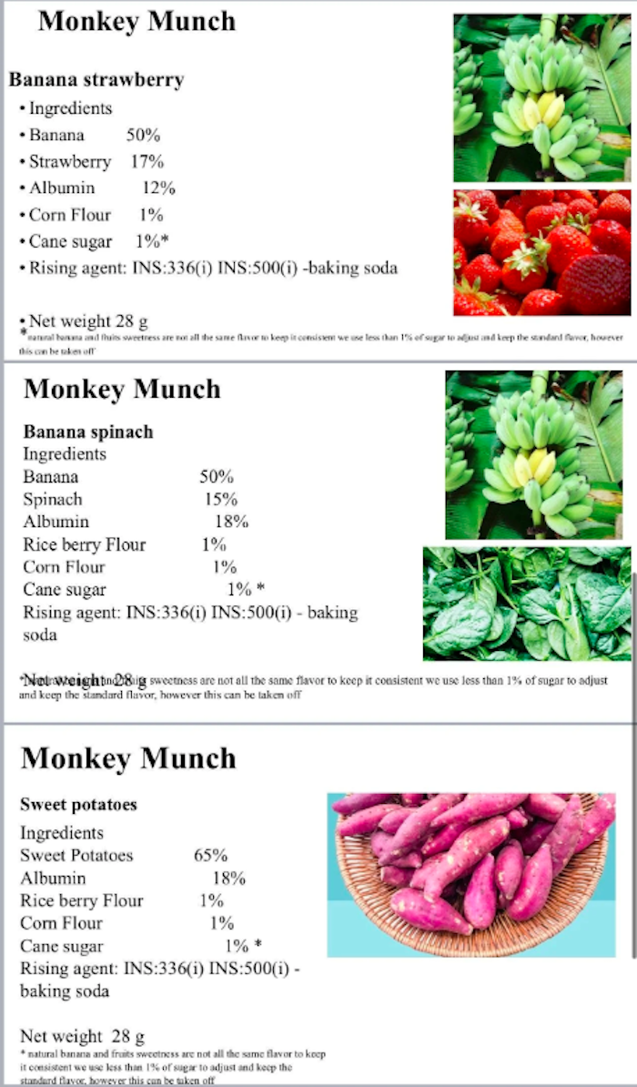 monkey munch baby melts in mouth cookies fruits vegetable fiber healthy snack food